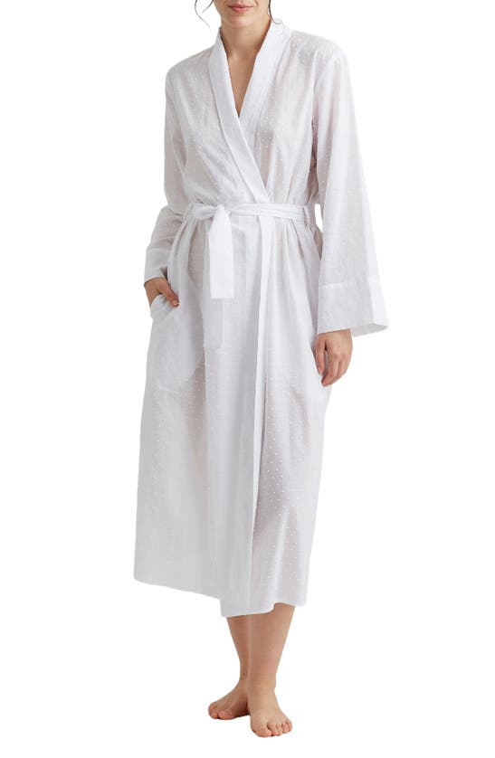 Shop Papinelle Swiss Dot Cotton Robe In White