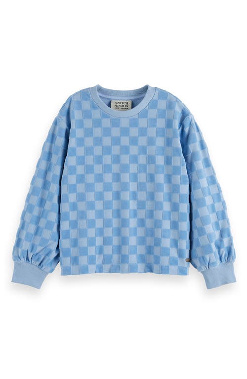 SCOTCH & SODA SCOTCH & SODA KIDS' CHECKERBOARD VELOUR SWEATSHIRT 