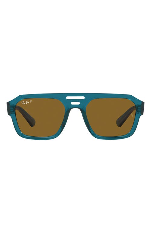 Ray-Ban Corrigan 54mm Polarized Irregular Sunglasses in Light Blue at Nordstrom