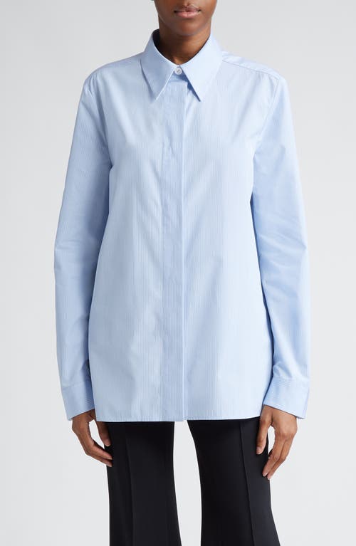 Jil Sander Monday Slim Fit Stripe Cotton Poplin Button-Up Shirt 494-Sunny Sky at Nordstrom, Us
