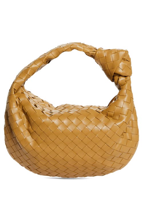 Shop Bottega Veneta Teen Jodie Intrecciato Leather Hobo In Dark Praline-gold