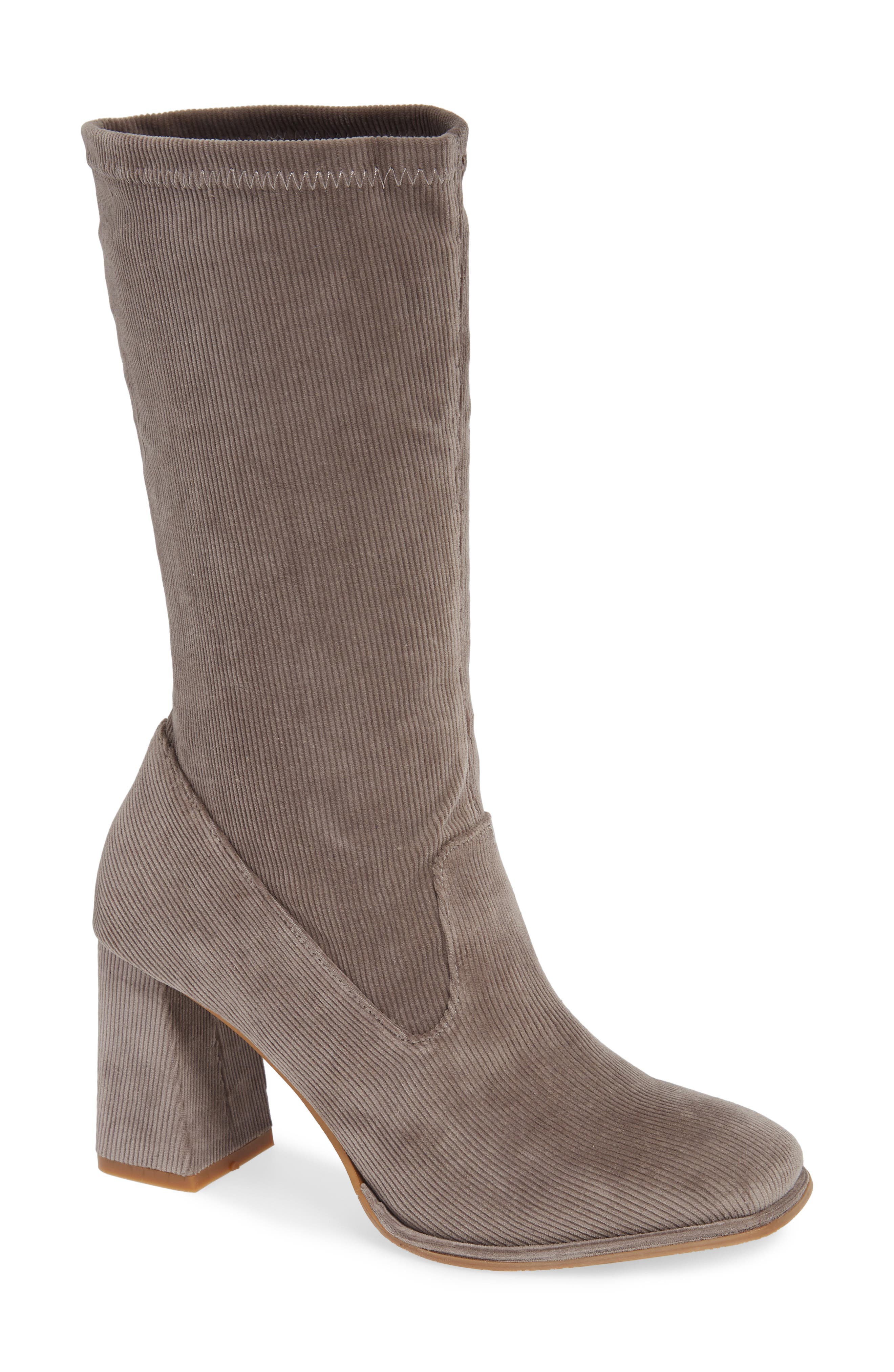 Sbicca Jenice Stretch Corduroy Bootie- Grey