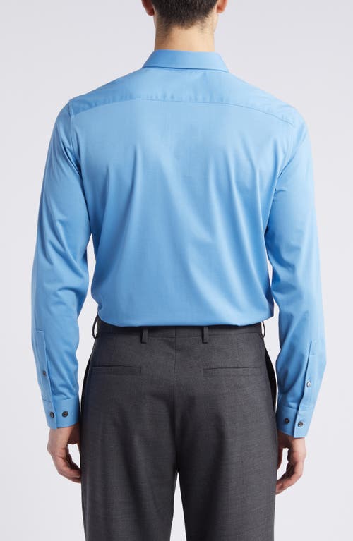 Shop Theory Sylvain Nd Structure Knit Button-up Shirt In Powder Blue