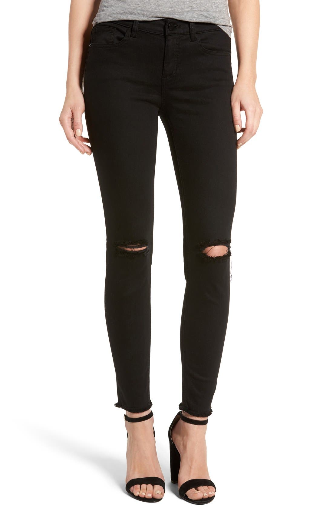 SP Black Slit Knee Skinny Jeans Nordstrom