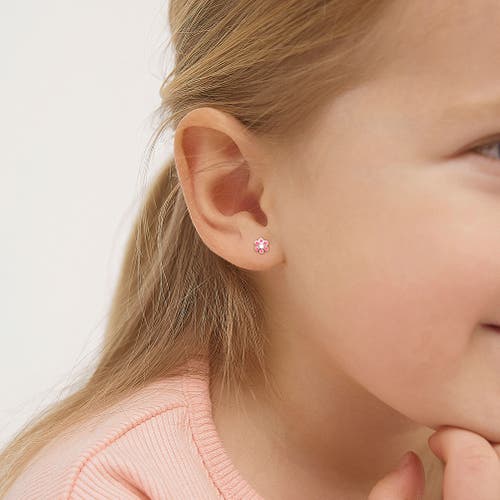 In Season Jewelry 14k Enamel Daisy Earrings In Pink
