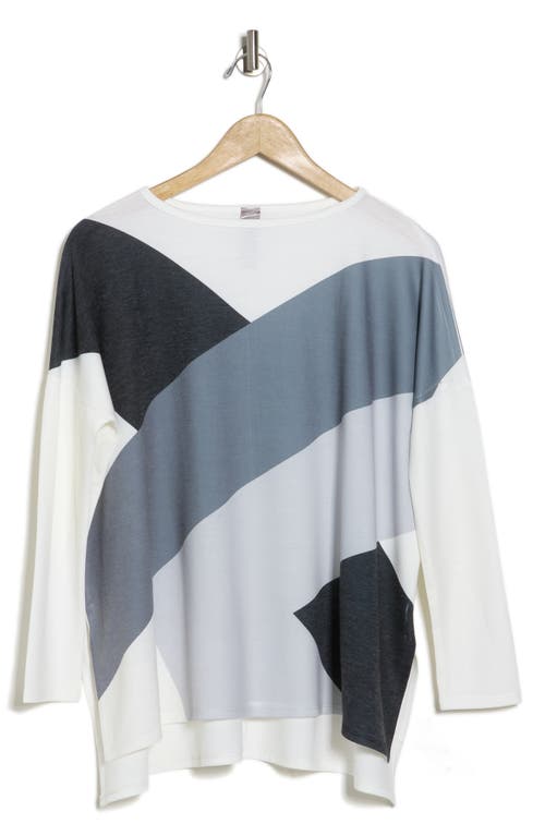 Shop Go Couture Dolman Sleeve Asymmetrical Hem Pullover In Ivory/summer Song