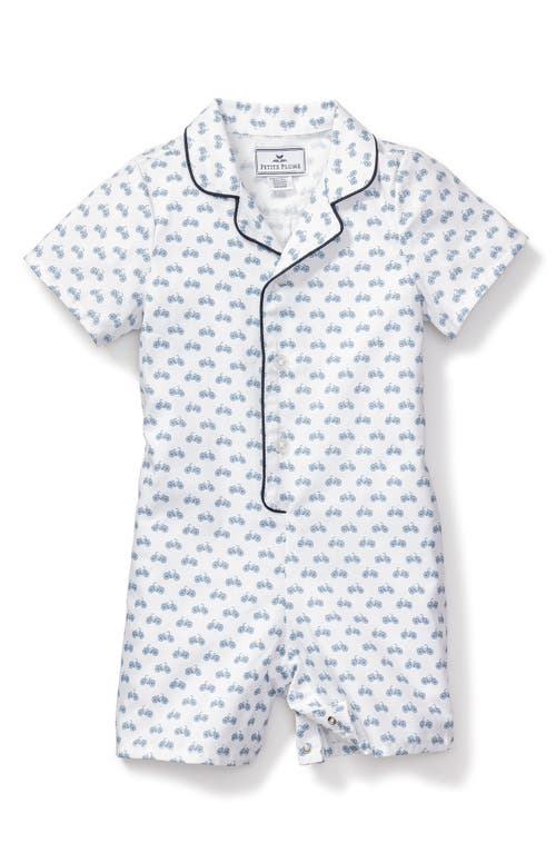 Petite Plume Bicyclette One-Piece Short Pajamas Blue at Nordstrom,