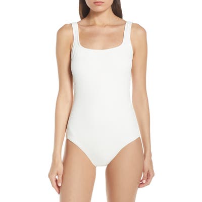 Lenny Niemeyer Piquet Maillot One-Piece Swimsuit, White