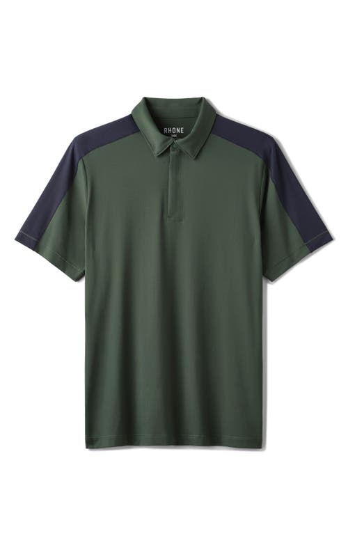 Shop Rhone Momentum Quarter Zip Polo In Jungle Green