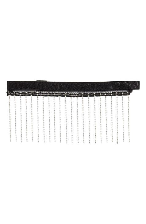 Thin Black Velvet Choker STRETCH/ Stainless Steel/ Black Velvet