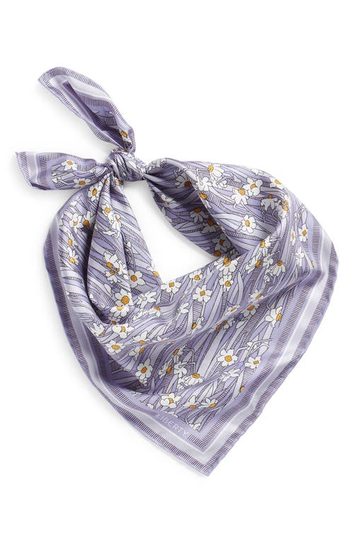 Daisy Lawn Silk Scarf in Lilac