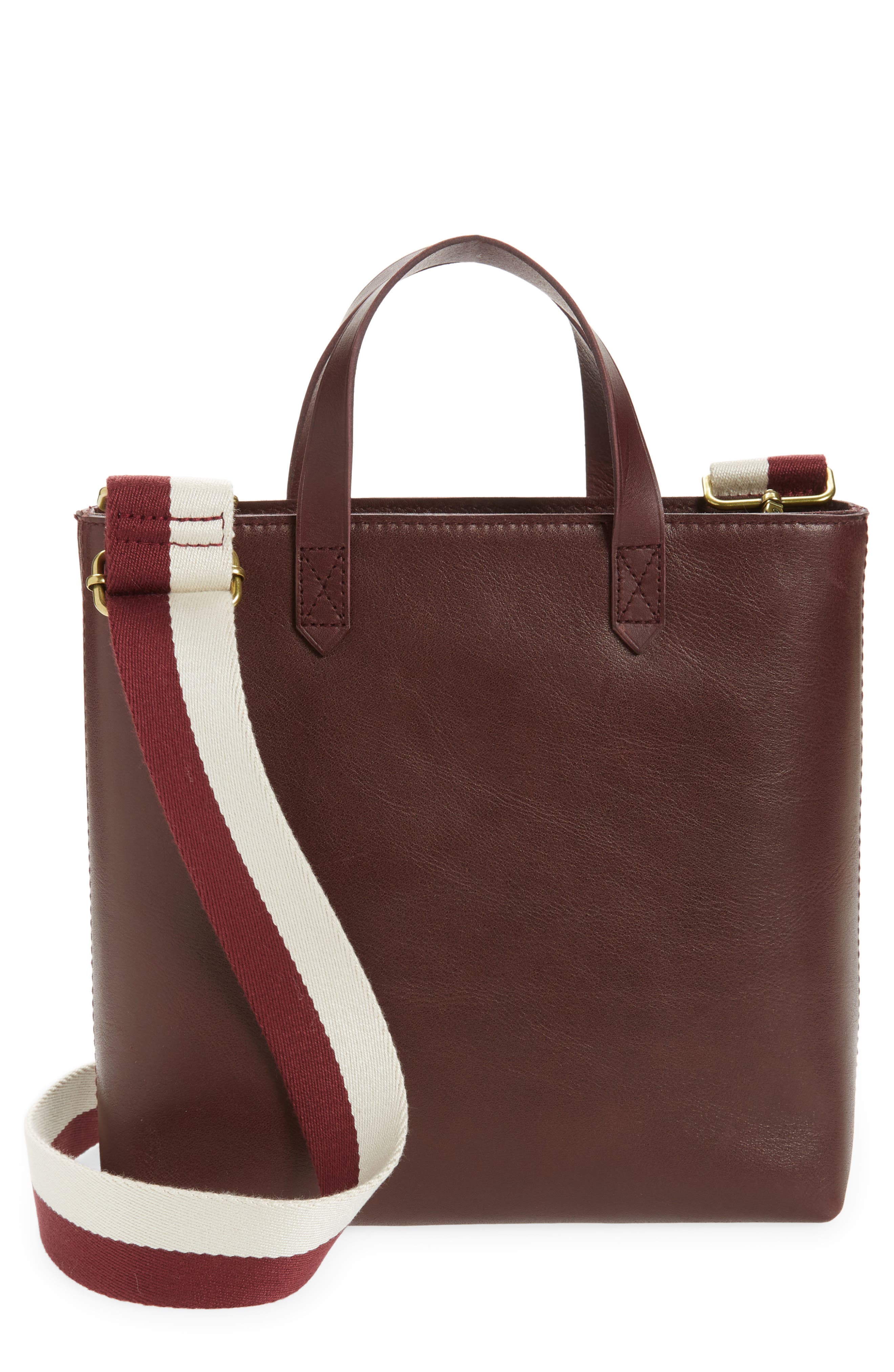 burgundy leather handbag