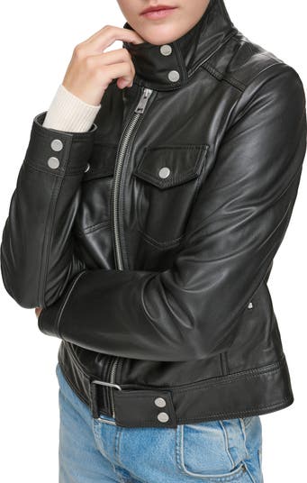 Andrew marc clearance leather moto jacket