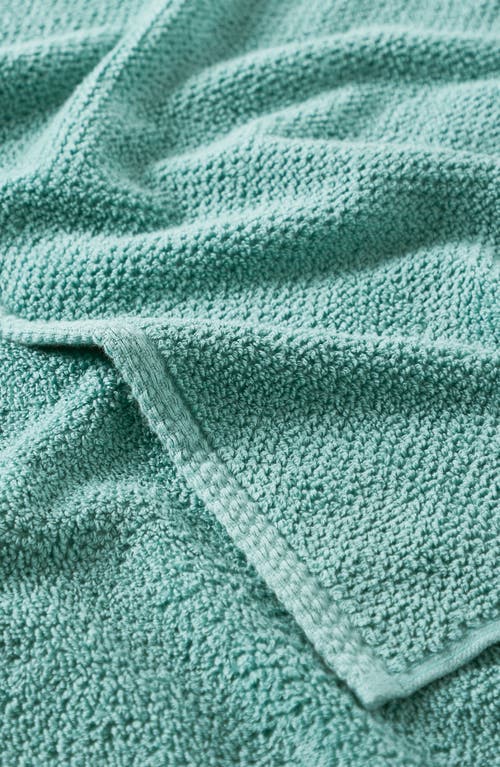 Woven & Weft Cotton 4-pack Textured Bath Towel Set In Mineral Blue