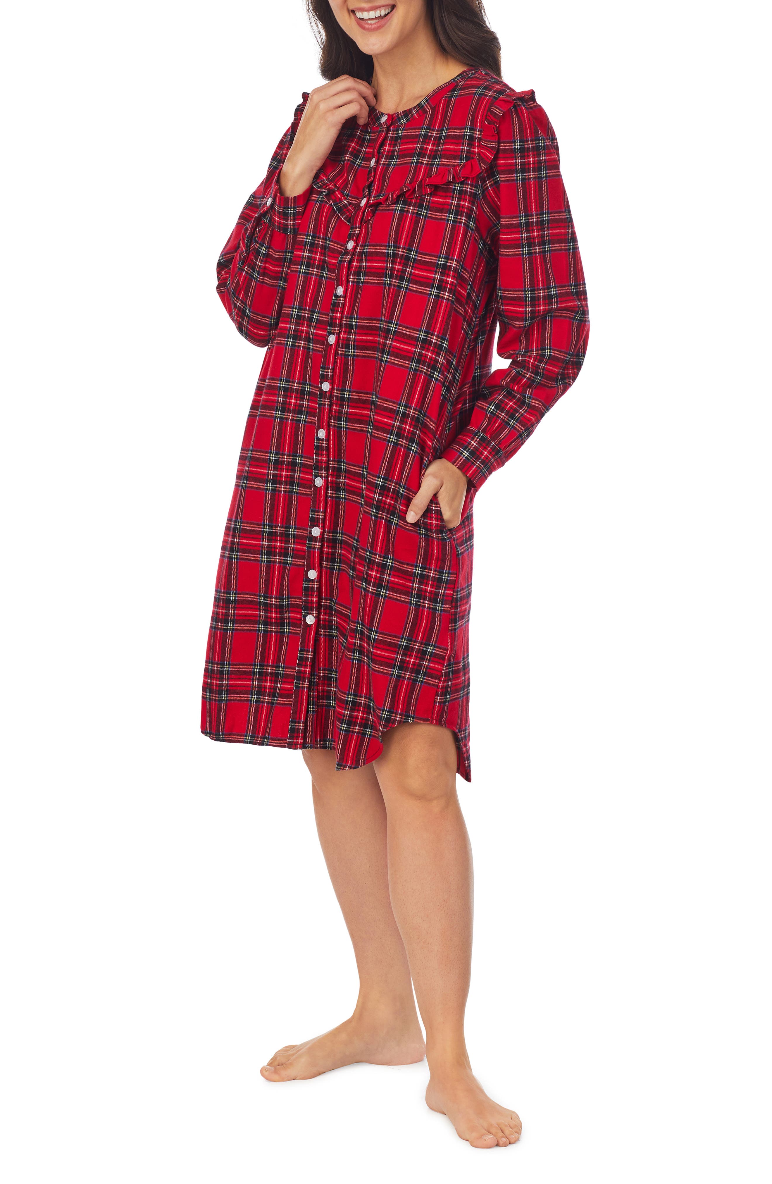 Lanz of Salzburg Nightgown in Red Plaid at Nordstrom