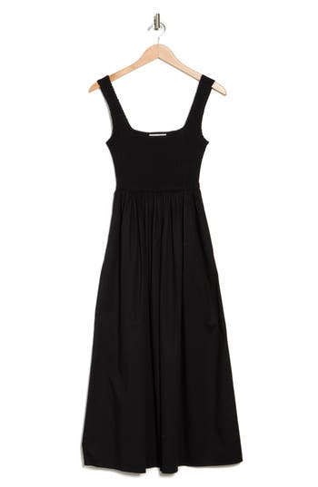WAYF WAYF SMOCKED FIT & FLARE SUNDRESS 