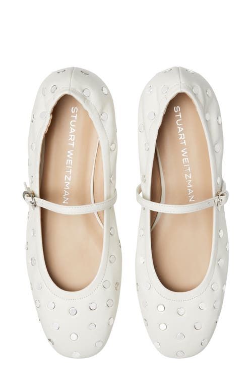 Shop Stuart Weitzman Claris Stud Ballet Flat In Cream