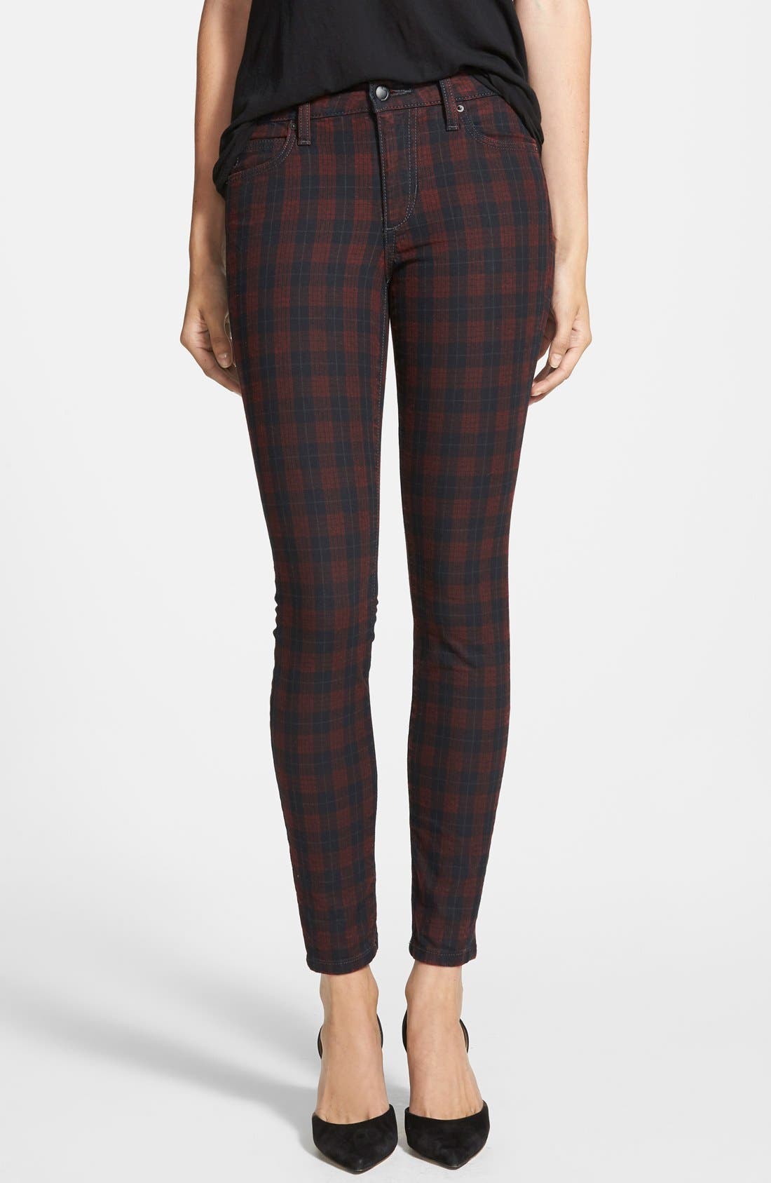 Joe's Mid Rise Skinny Jeans (Coated Plaid) Nordstrom