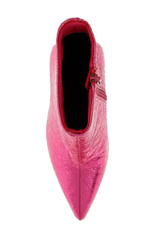 Mia Mardi Pointed Toe Bootie In Hot Pink