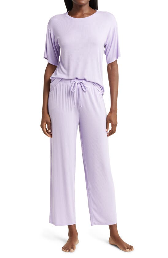 Nordstrom Moonlight Eco Easy Rib Pajamas In Purple Betta