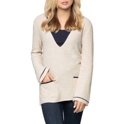 Nic+Zoe V-Neck Sweater, White