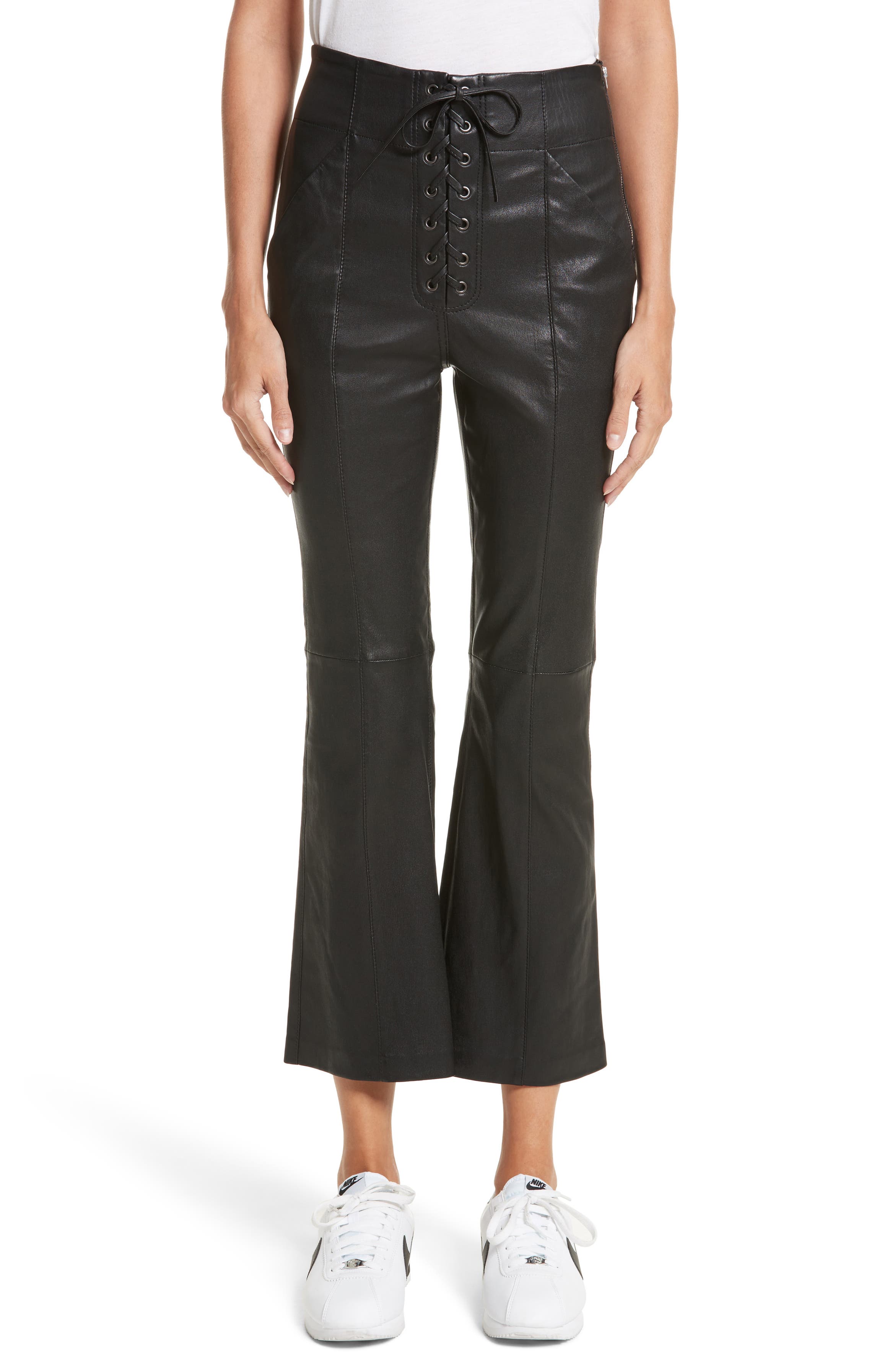 A.L.C. Delia Lace Up Leather Pants | Nordstrom