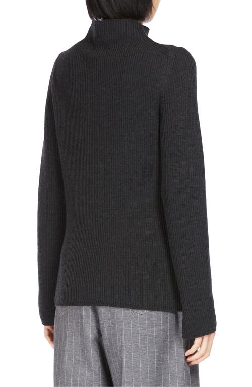 Shop Max Mara Leisure Brianza Wool Mock Neck Sweater In Dark Grey