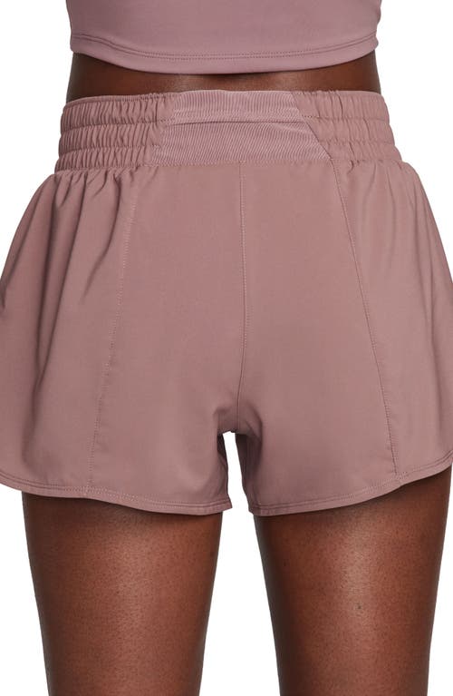 Shop Nike Dri-fit One Shorts In Smokey Mauve/reflective Silv