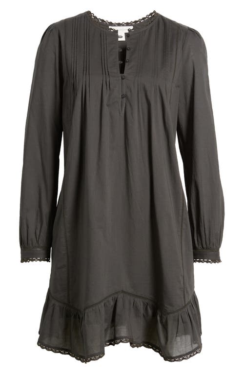 TREASURE & BOND TREASURE & BOND LONG SLEEVE COTTON VOILE SHIFT DRESS