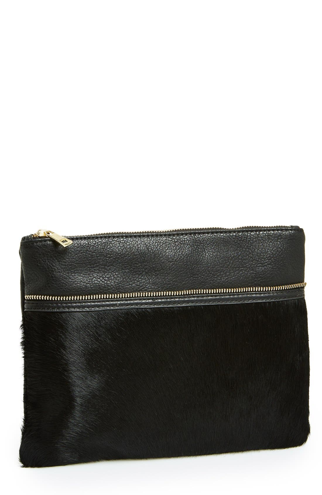 Leith Calf Hair Clutch Nordstrom