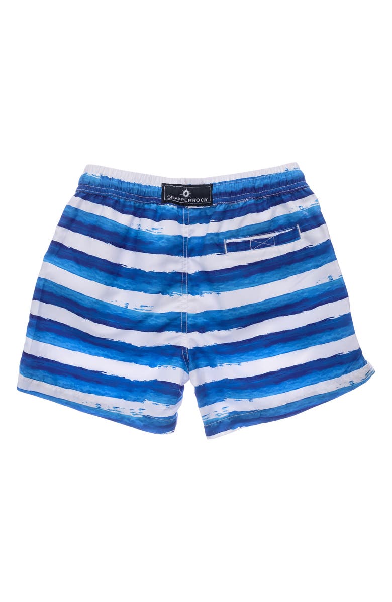 Snapper Rock Kids' Sunset Stripe Volley Swim Trunks, Alternate, color, 