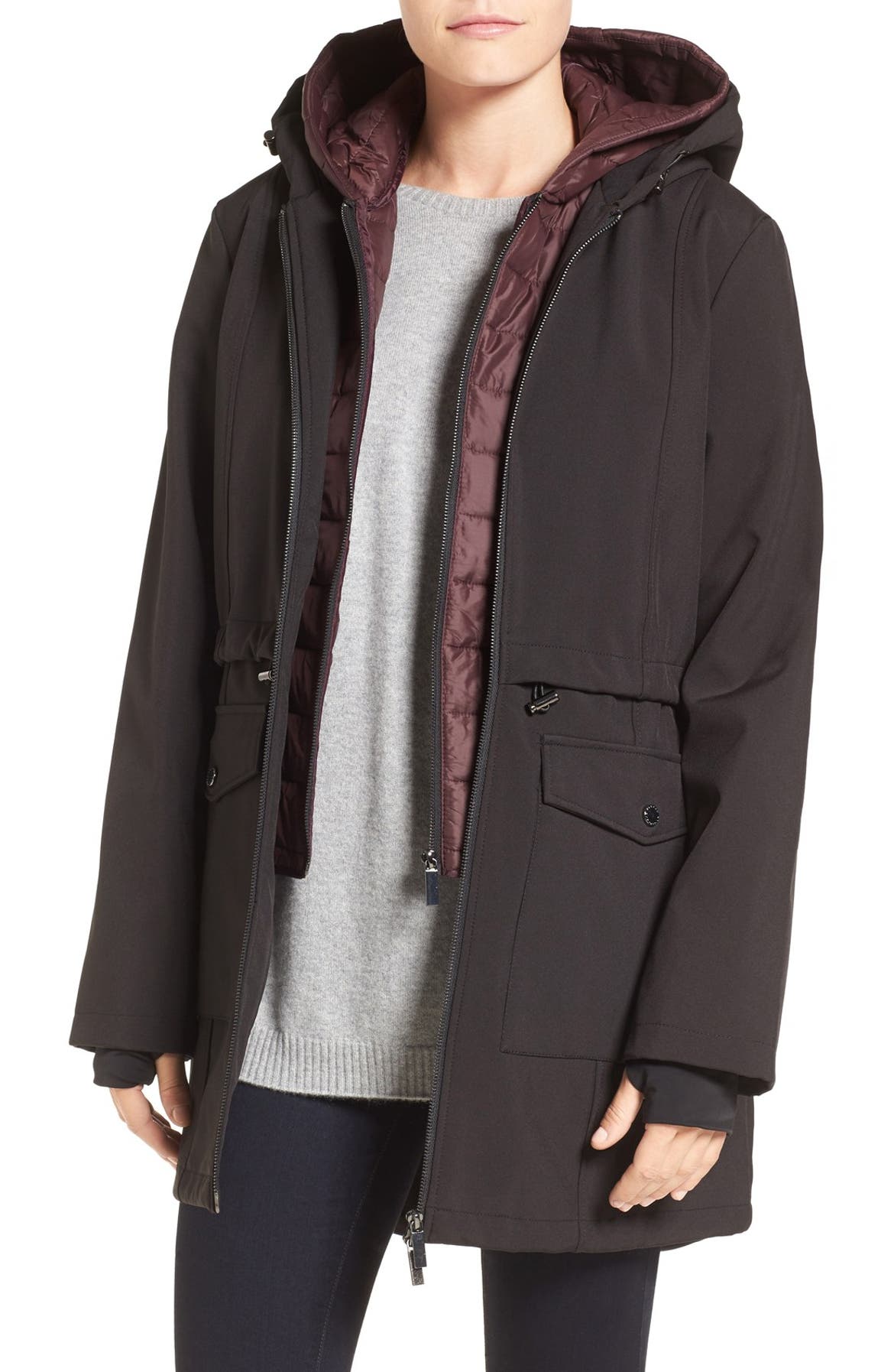 French Connection Three-Quarter Anorak with Removable Bib | Nordstrom