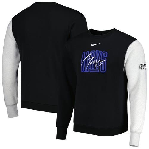 Men's Nike Black/Heather Gray Dallas Mavericks Courtside Versus Force & Flight Pullover Sweatshirt