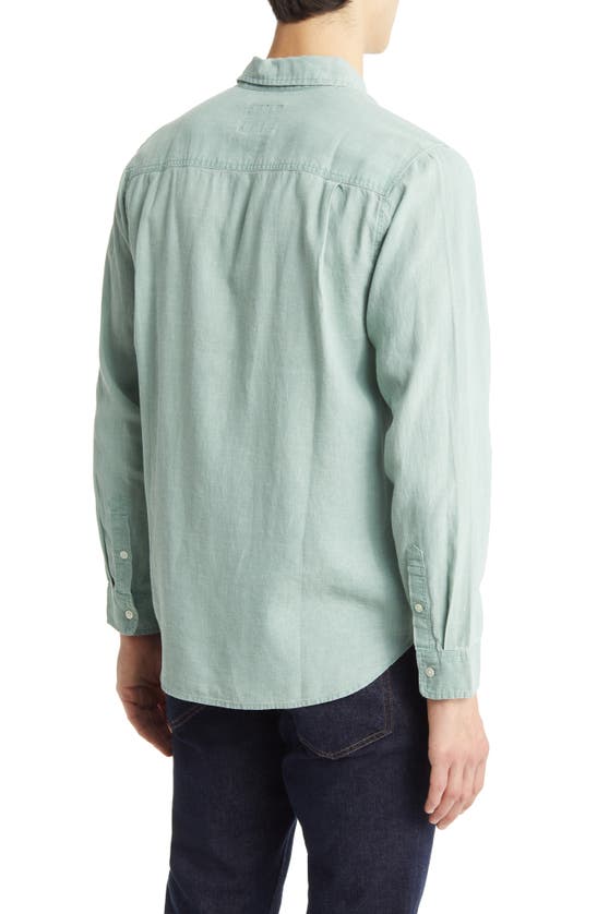 Shop Rails Mykonos Linen Blend Button-up Shirt In Jade