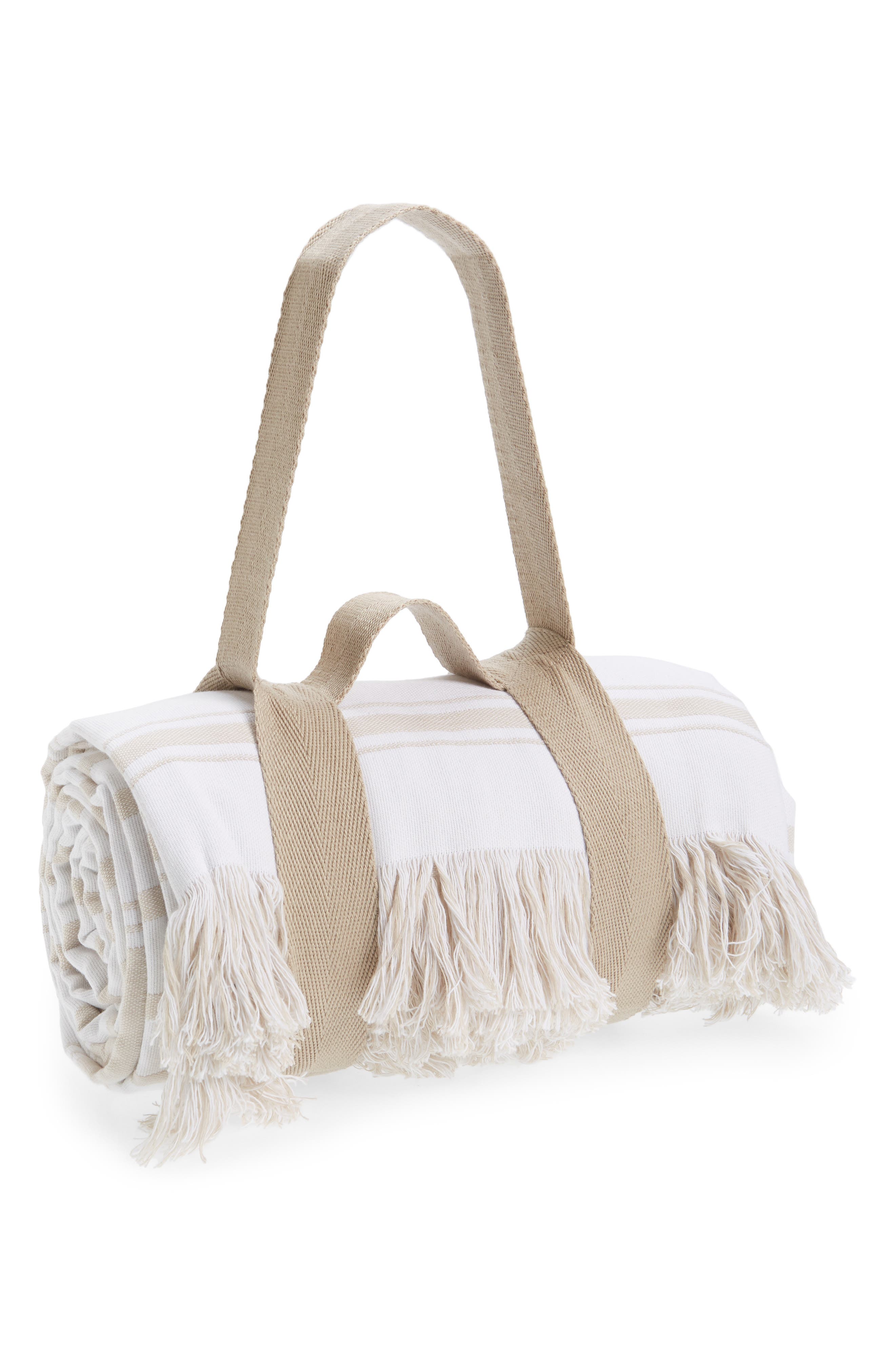 white company beach bag