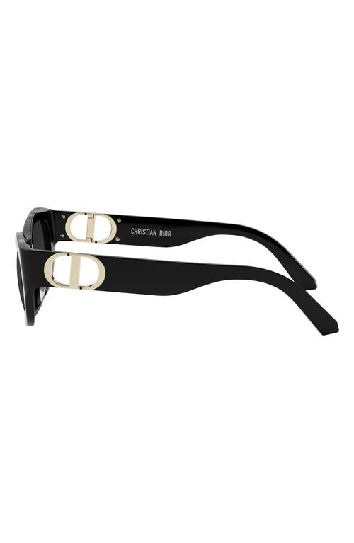 Dior Women's 30montaigne B5u Oval Sunglasses In Shiny Black/smoke
