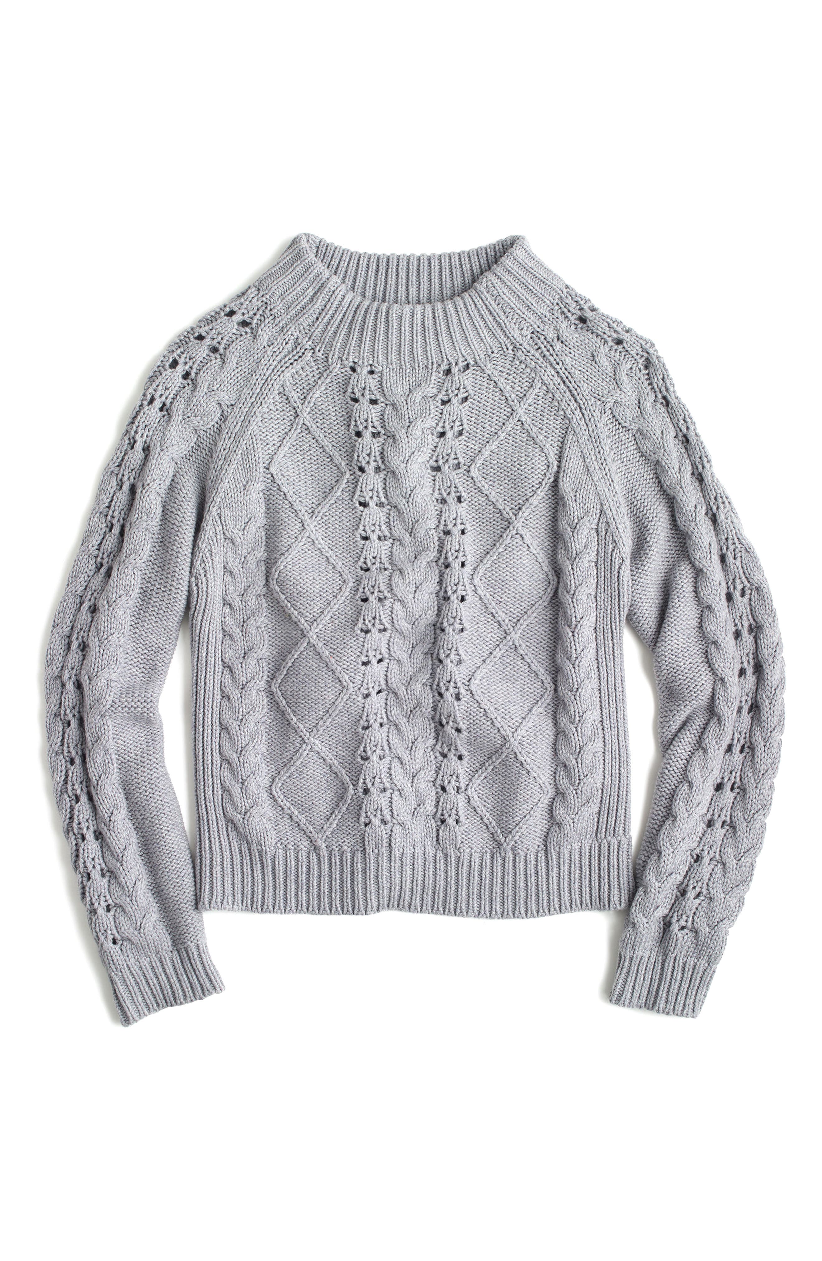 J Crew Cable Knit Mock Neck Sweater Nordstrom