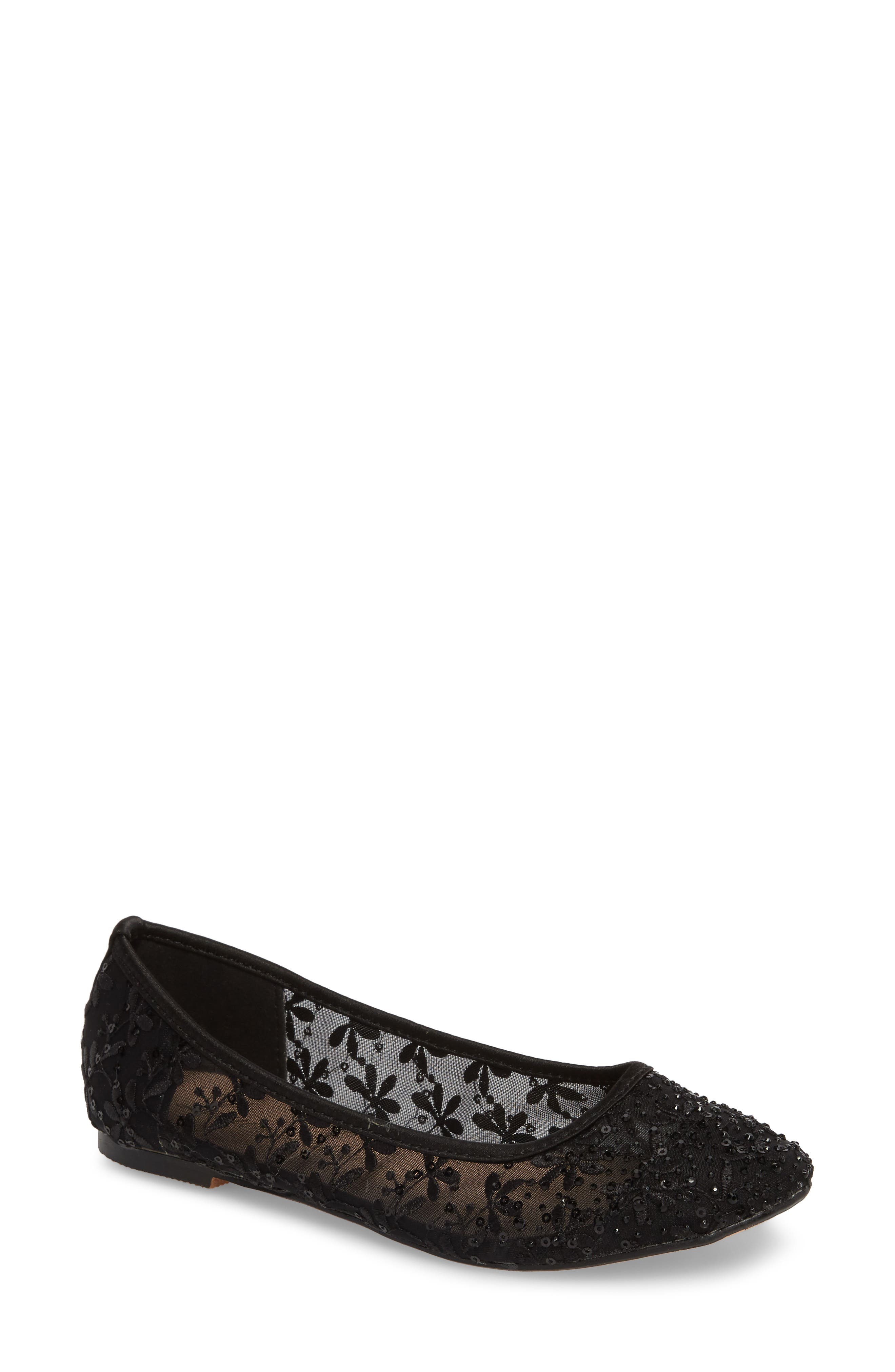 Click to view more detailed imagery on our partner's website Lauren Lorraine Betsy Embellished Flat In Black
