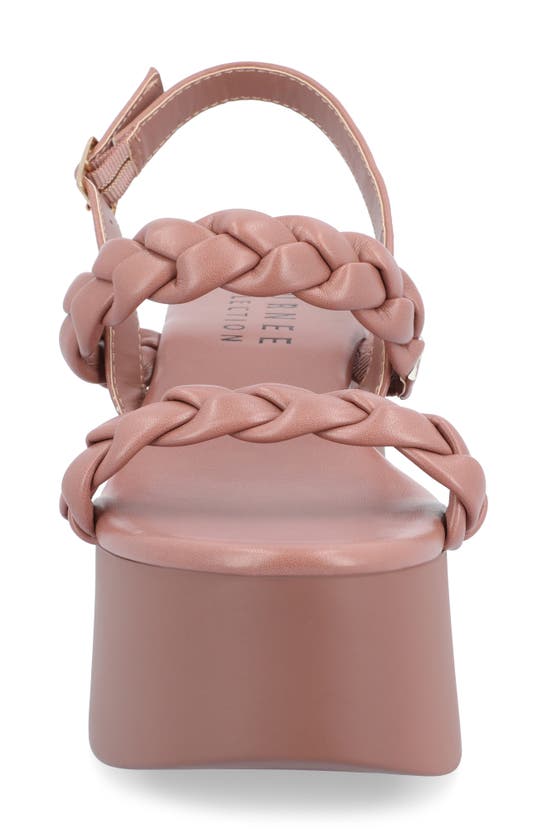 Journee Collection Zannah Braided Tru Comfort Platform Sandal In Rose
