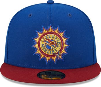Atlanta Braves New Era Throwback Logo Primary Jewel Gold Undervisor 59FIFTY  Fitted Hat - Royal/Red