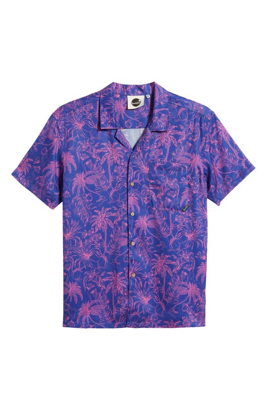 Shop Boardies Palms Print Camp Shirt In Blue