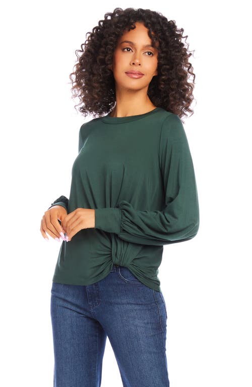 Shop Karen Kane Twist Hem Long Sleeve Top In Forest