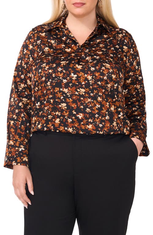 Shop Halogenr Halogen(r) Johnny Collar Top In Rich Black Print