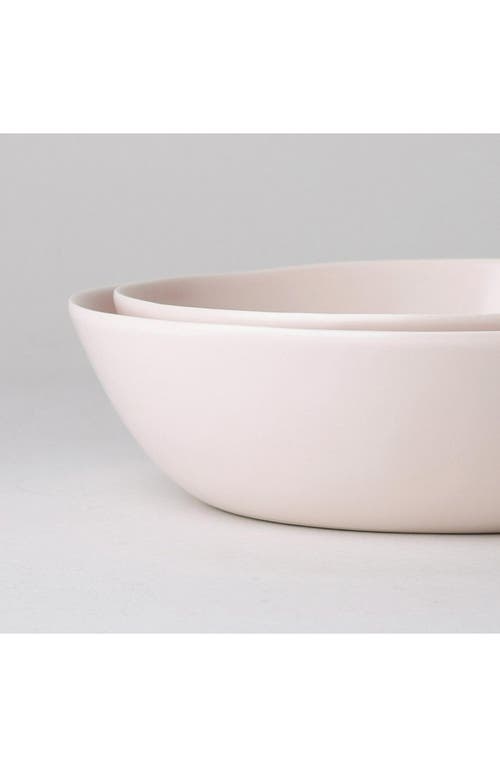 Shop Fable The Low Set Of 2 Serving Bowls In Blush Pink