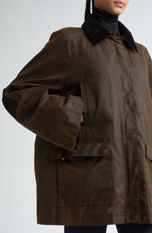 Shop Totême Toteme Country Waxed Organic Cotton Jacket In Bark