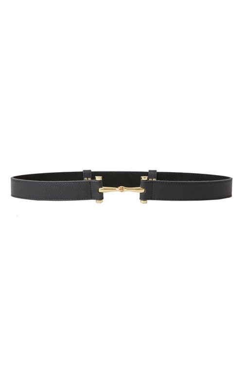 Toni Leather Belt in Black Gold