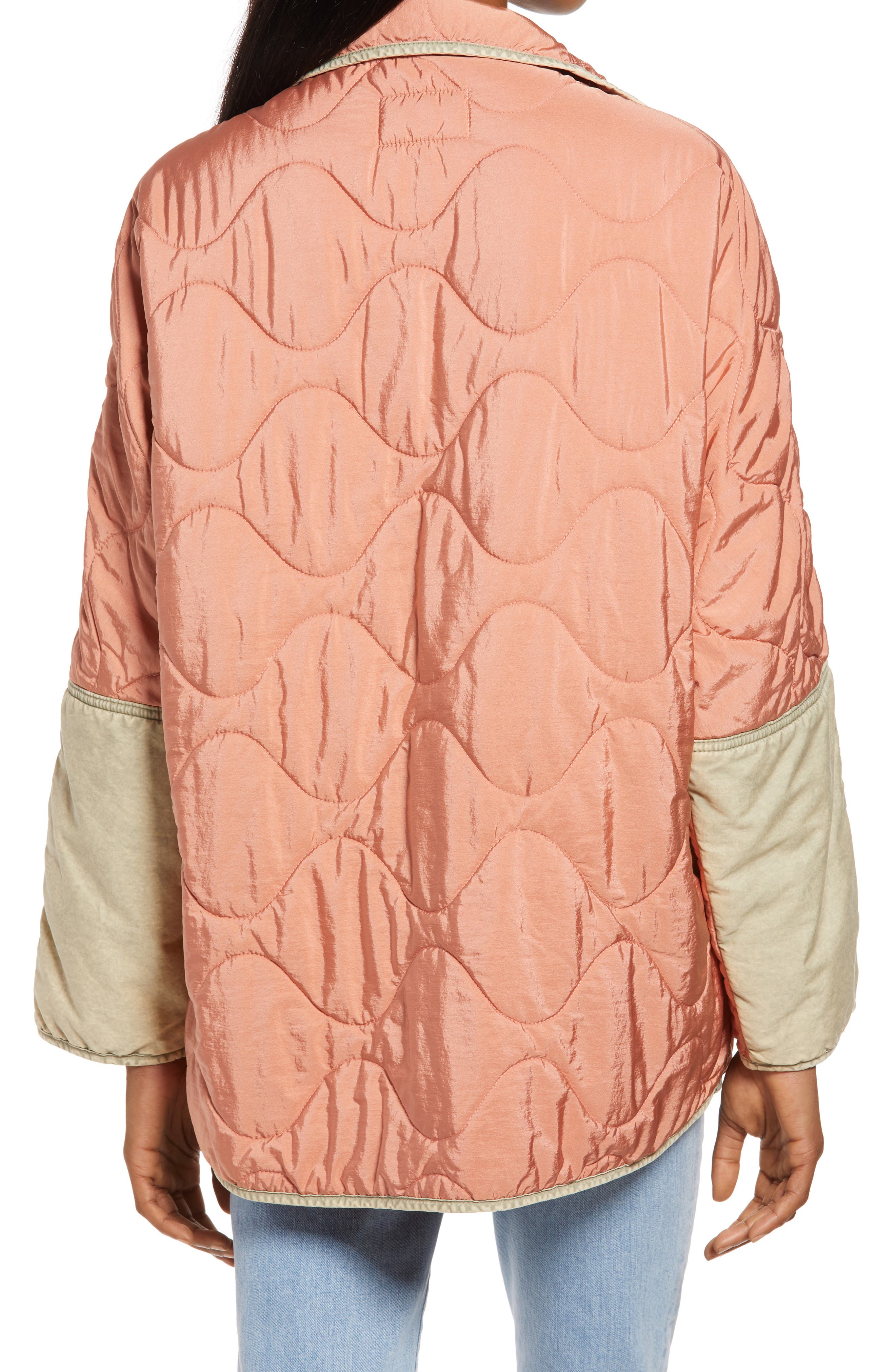 Free People Mixed Military Dolman Jacket - Orange - Fur Jackets
