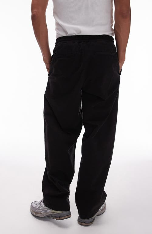 Shop Topman Wide Leg Drawstring Pants In Black