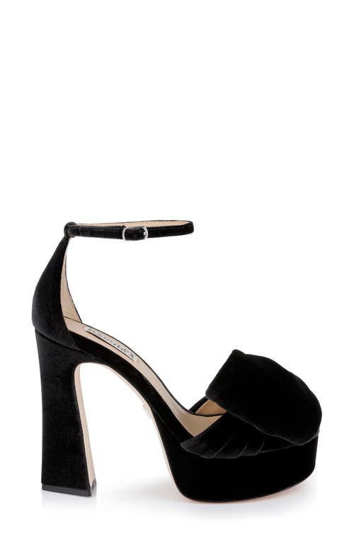 Shop Badgley Mischka Collection Alora Ii Ankle Strap Platform Sandal In Black Velvet