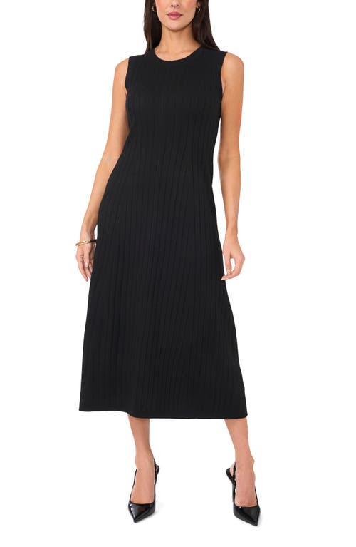 Shop Vince Camuto Sleeveless Rib Midi Sweater Dress In Rich Black